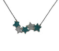 Pave Turquoise CZ Sterling Silver Constellation Star Necklace