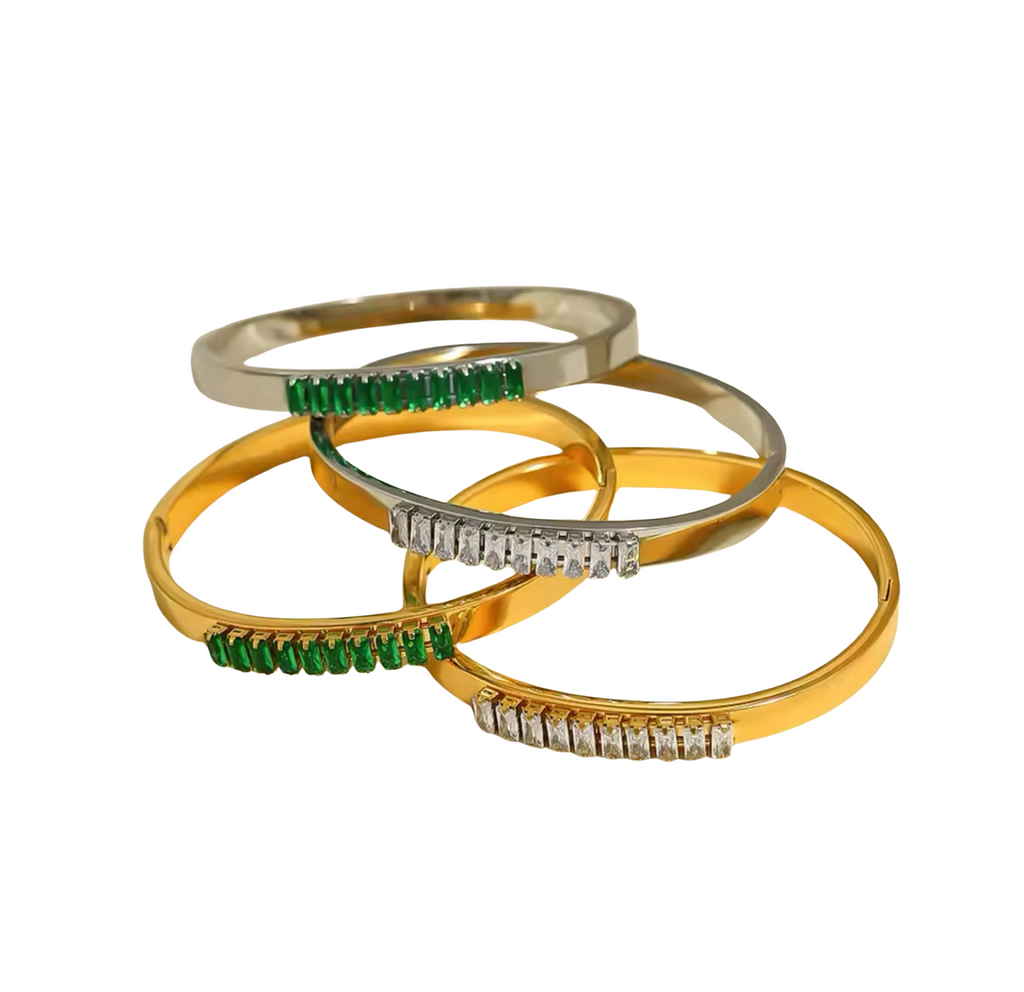 Luxury CZ Bangle Stainless Steel