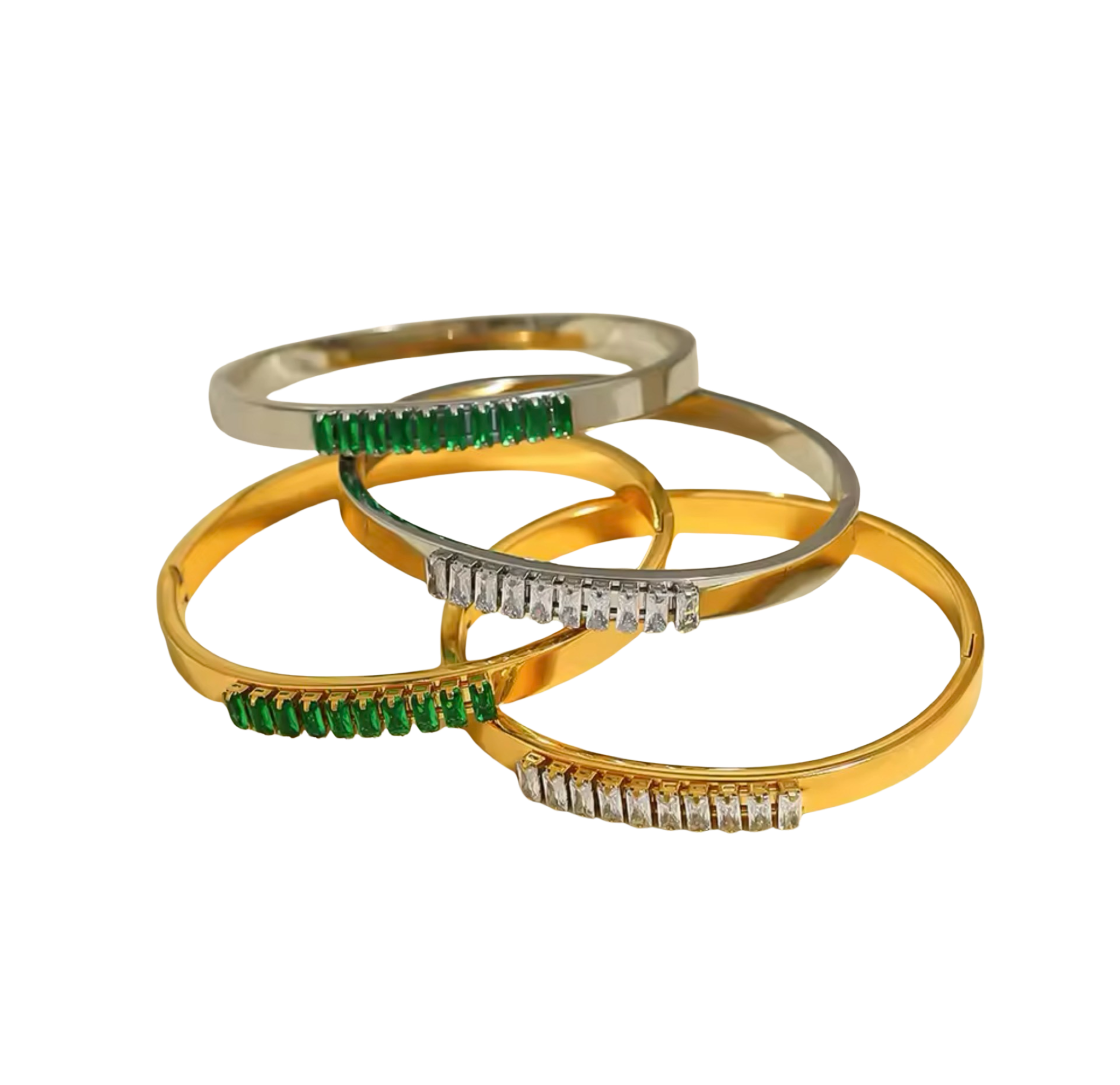 Luxury CZ Bangle Stainless Steel