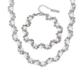 Elegant Silver and White Pearl Jewelry Set Stainless Steel