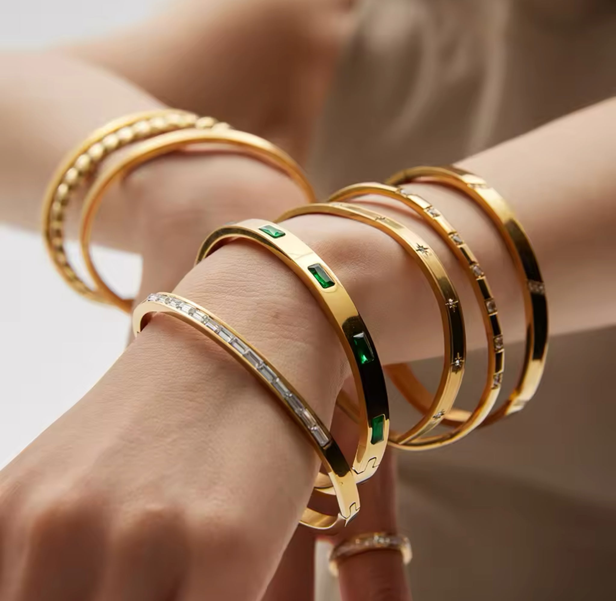 CZ Lux Bangle Stainless Steel
