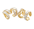 Lux White Enamel Gold Adjustable Ring Stainless Steel