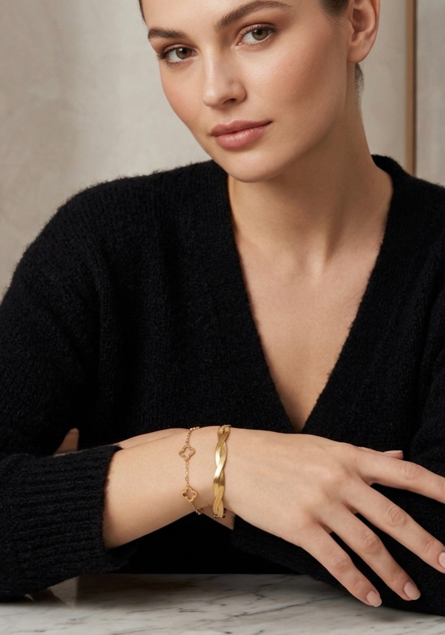 Hollow Clover Bracelet Stainless Steel