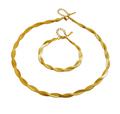 Twisted Gold Snake chain Necklace and Bracelet Set Stainless Steel