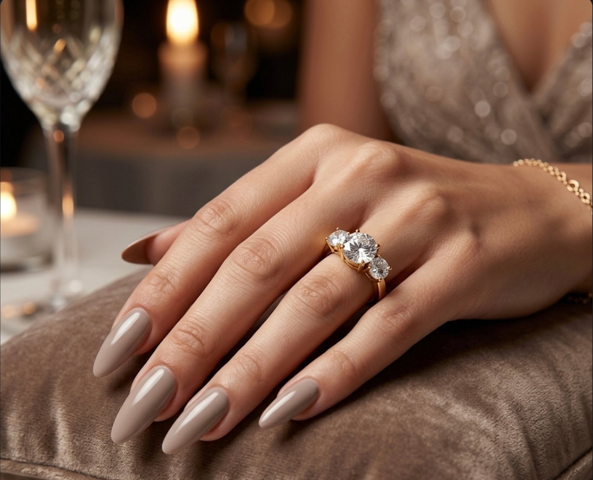 CZ Past, Present, Future Trilogy Ring Stainless Steel