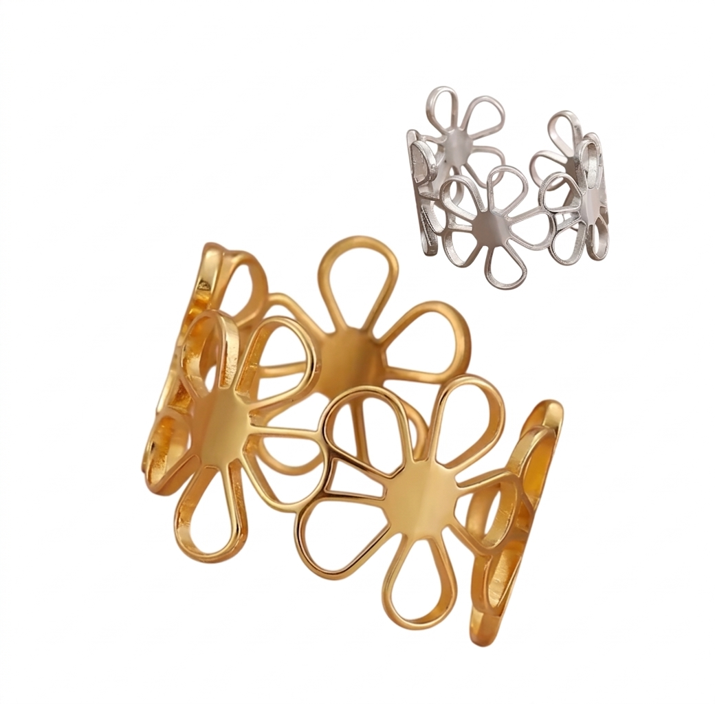 SALE Flower Ring Stainless Steel