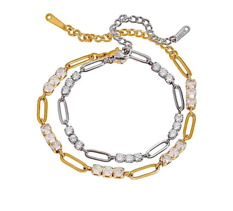 Cz Chain Lux Bracelet Stainless Steel