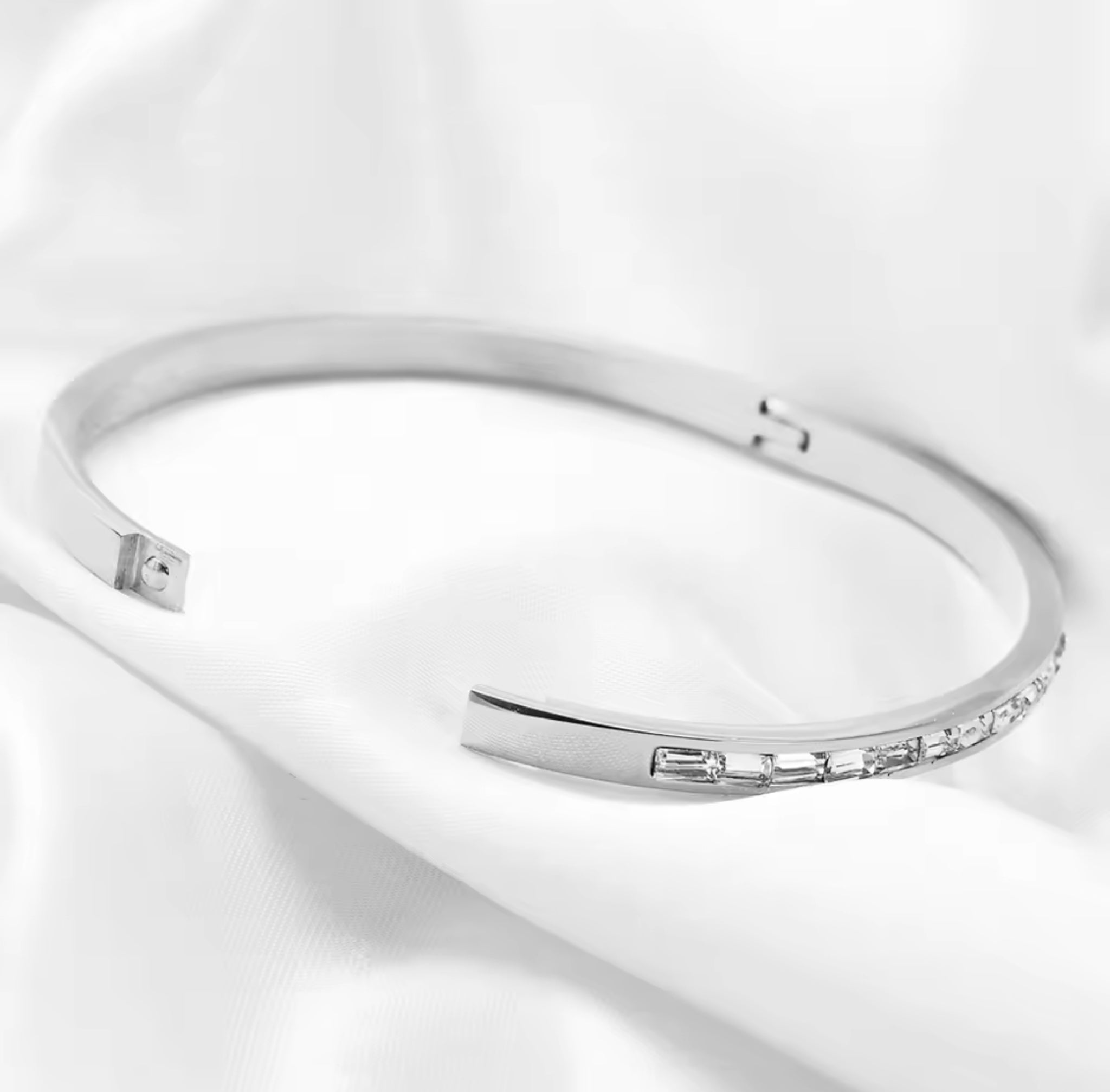 CZ Lux Bangle Stainless Steel