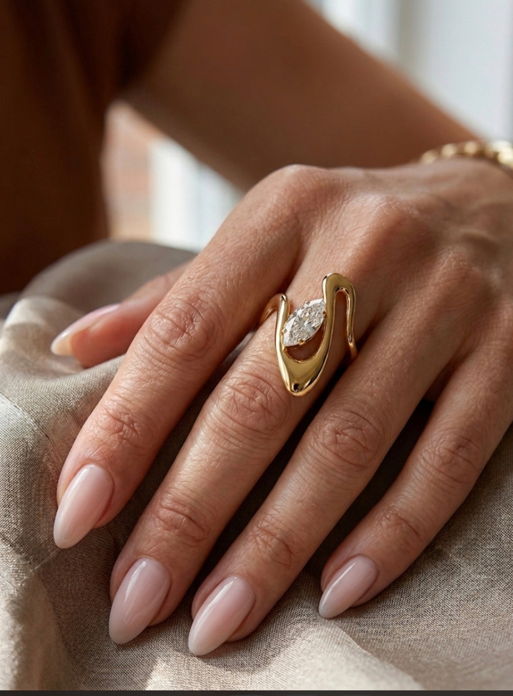 Sculpted Ether Ring Stainless Steel
