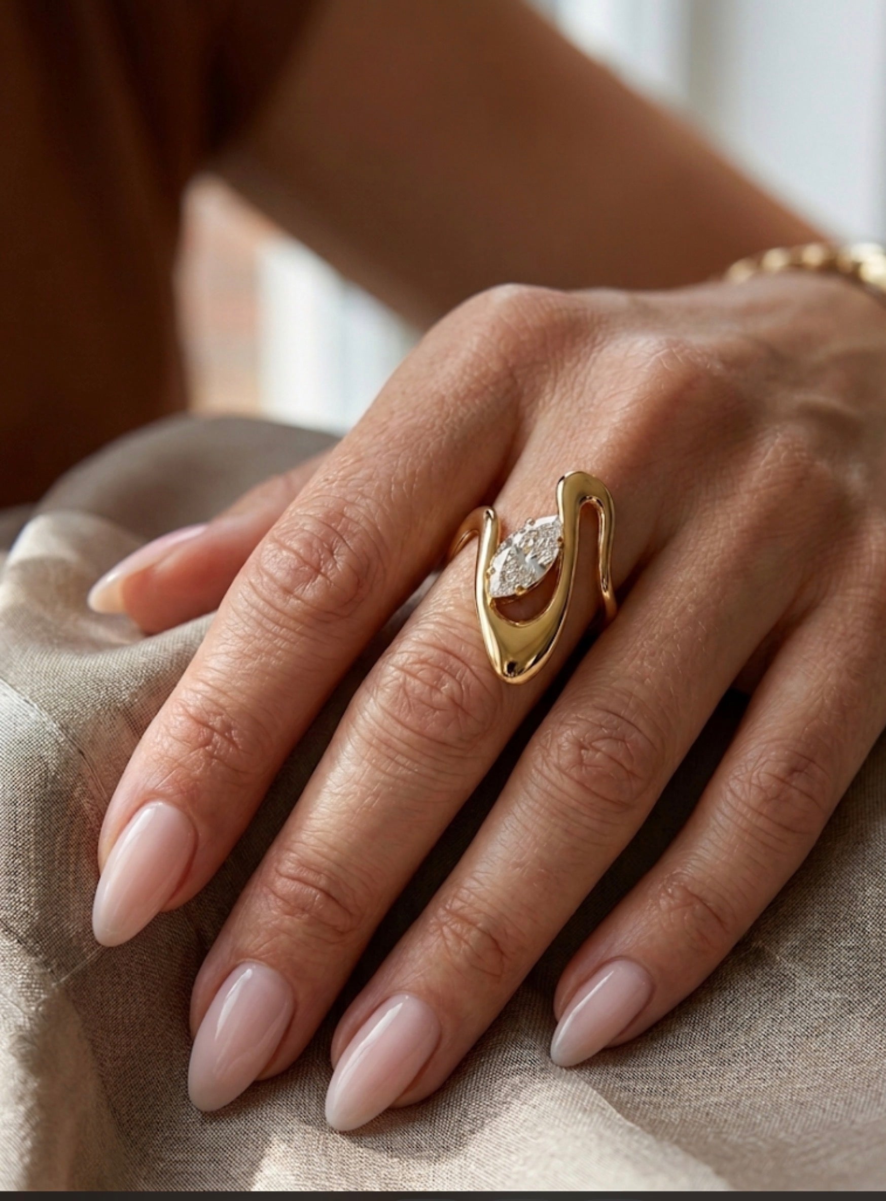 Sculpted Ether Ring Stainless Steel