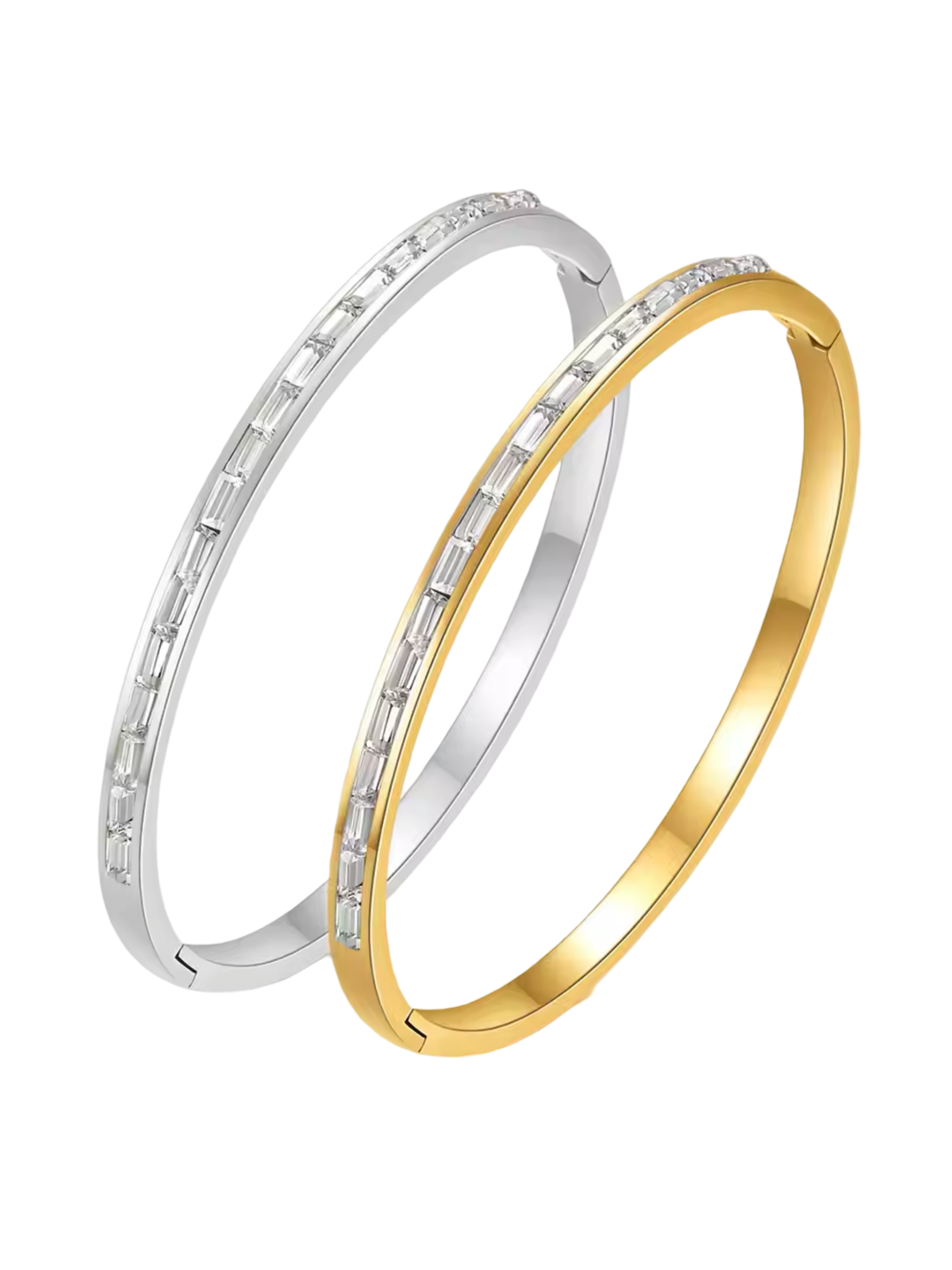 CZ Lux Bangle Stainless Steel