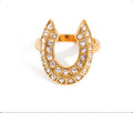 Pave CZ Horseshoe Ring Stainless Steel