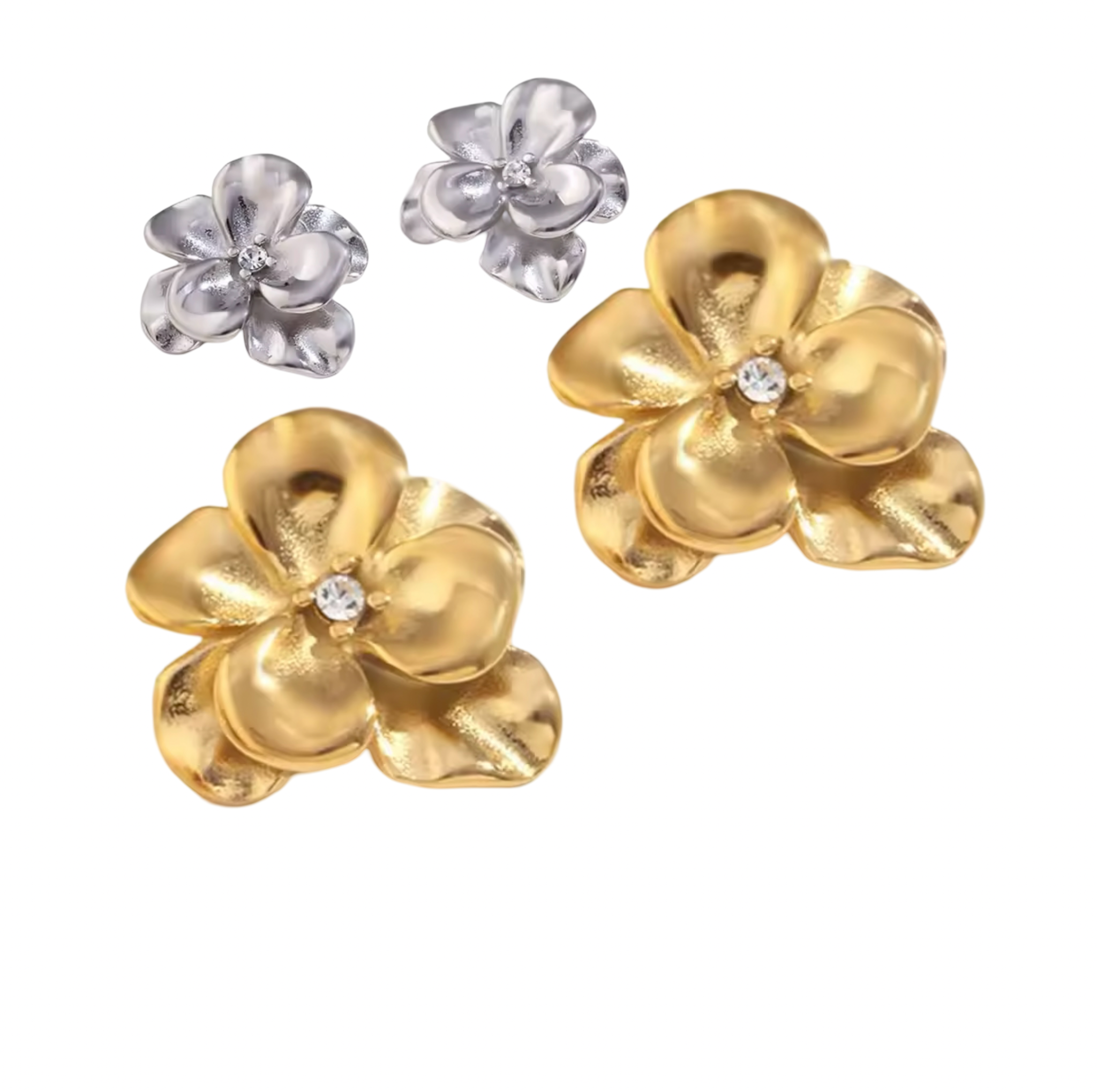 Flower Blossom Earrings Stainless Steel