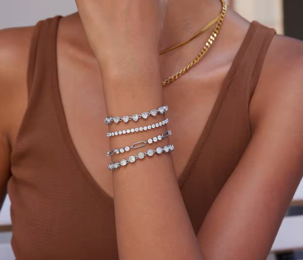 Cz Chain Lux Bracelet Stainless Steel