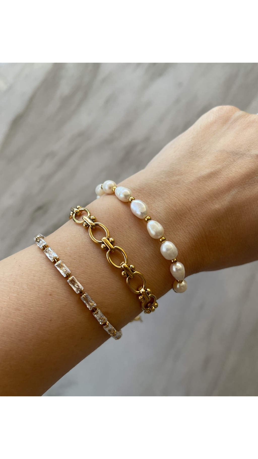 Freshwater Pearl Adjustable Bracelet Stainless Steel