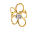 Cz Flower Adjustable Ring Stainless Steel