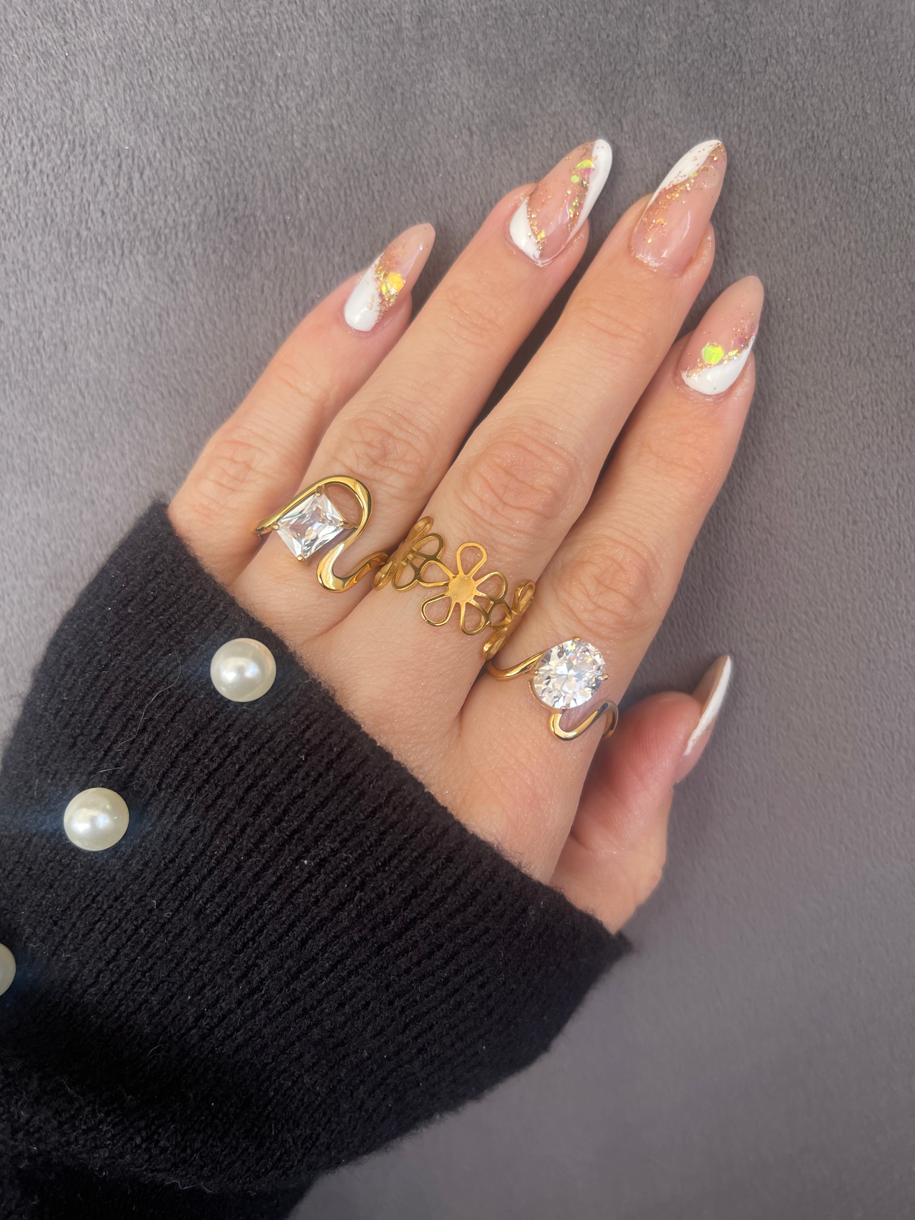 SALE Flower Ring Stainless Steel
