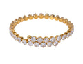 CZ Crossover Bangle Bracelet Stainless Steel